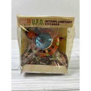 Vintage Penn Plax U.F.O. Interplanetary Voyager Aquarium Ornament Orange